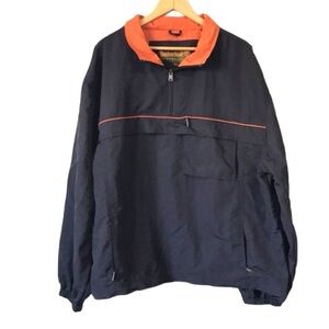 Vintage Timberland quarter zip wind breaker jacket blue orange size XXL